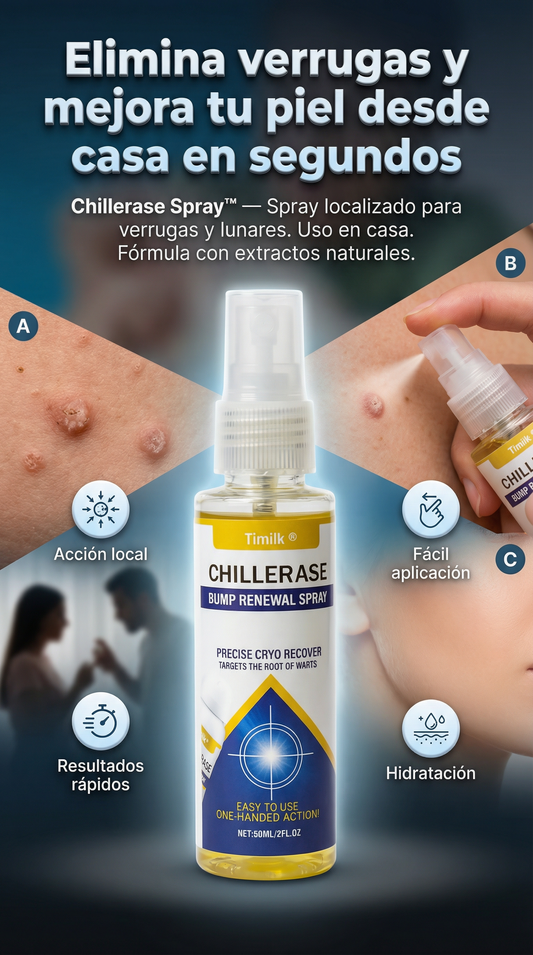 ChillErase Spray de Verrugas ¡Alivio definitivo para tu piel!